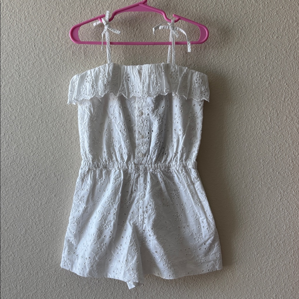 Girl’s Polo Ralph Lauren Eyelet Romper, 5